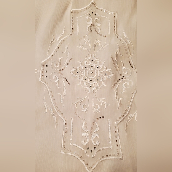 White House Black Market Embellished Ivory Camisole Tank Top Size S - Picture 5 of 7